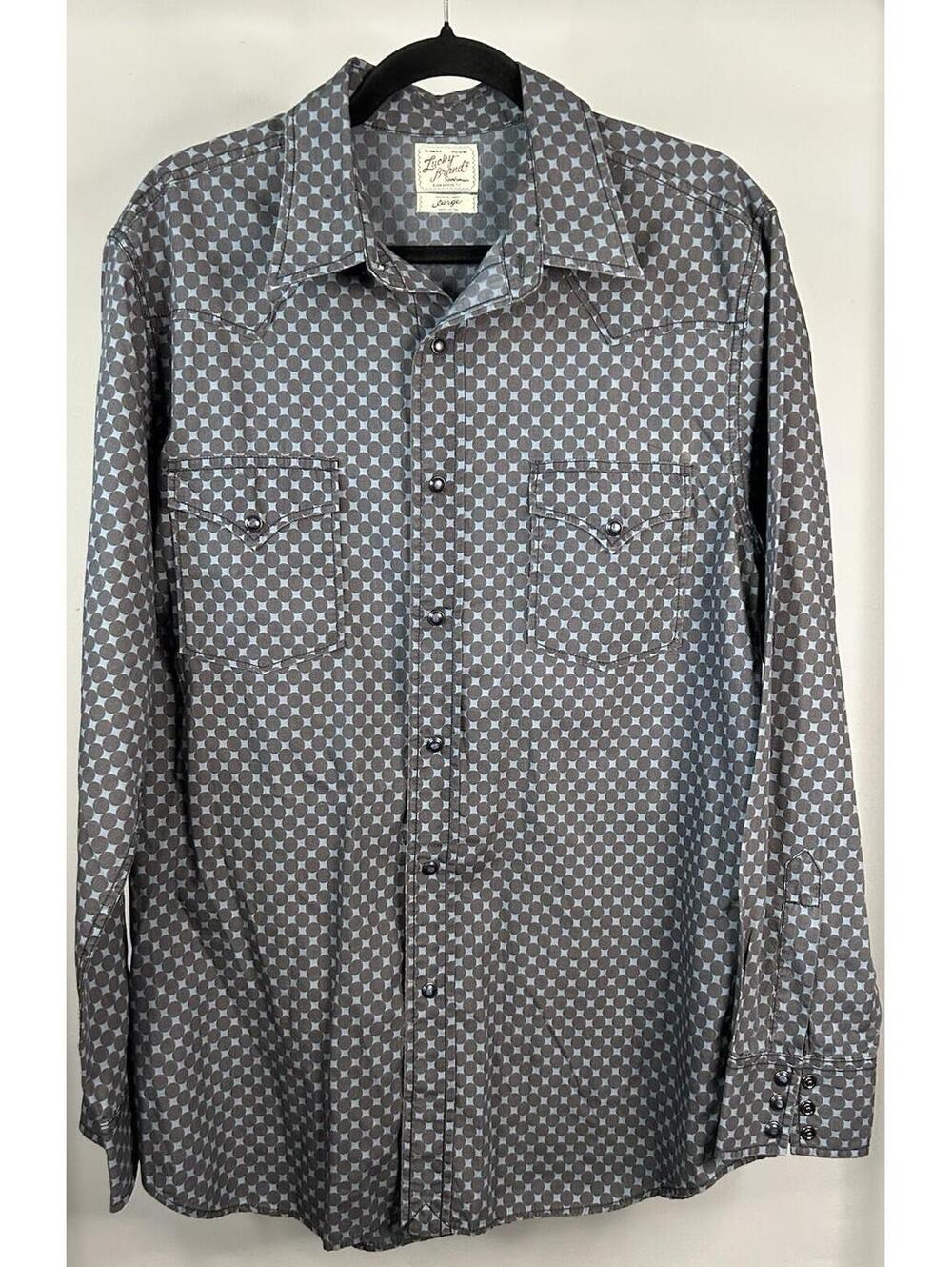 Lucky Brand Pearl Snap Button Down Shirt Men’s Size Large